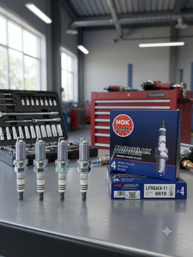 شمع ان جی کی پایه بلند سوزنی ایریدیوم ژاپن NGK-6619 بسته چهار عددی
